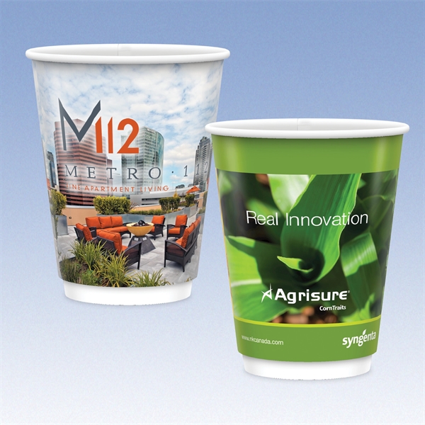 12 oz-Vx2® Gloss Double Wall Insulated Paper Cup with Hi-Definition Full... from ASI 49716 Digispec & CounterPoint