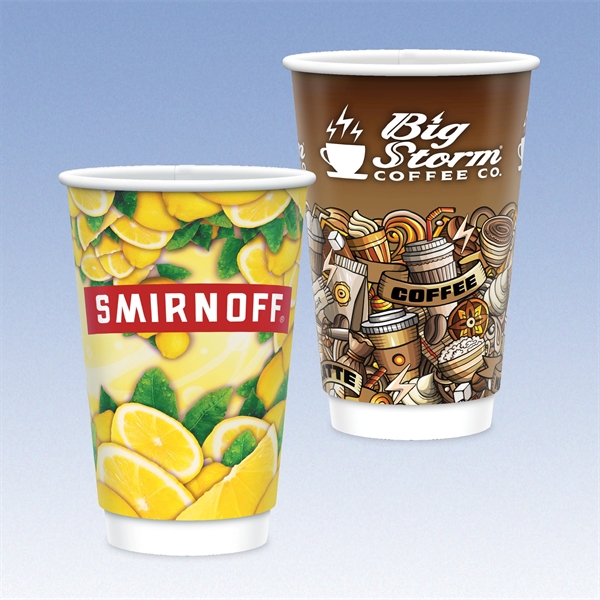 16 oz-Vx2® Gloss Double Wall Insulated Paper Cup with Hi-Definition Full... from ASI 49716 Digispec & CounterPoint
