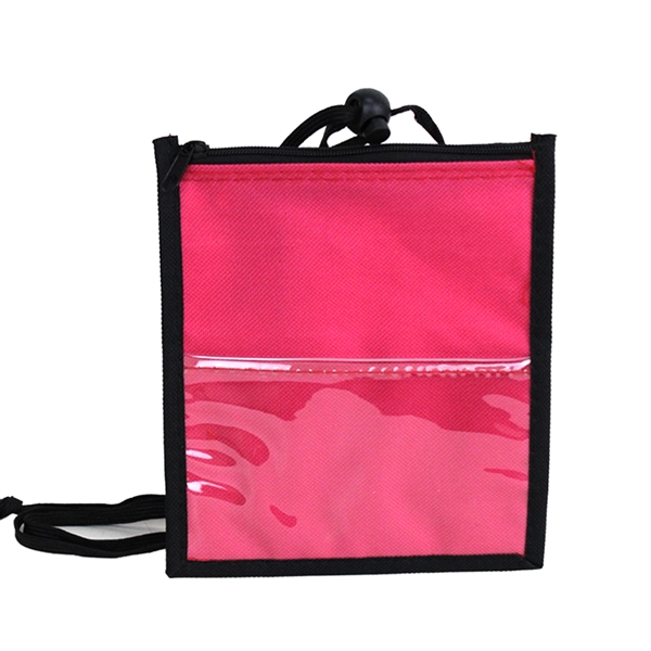 5.75" x 6.5" badge holder and passport pouch with PVC front... from ASI 37980 Bagworld