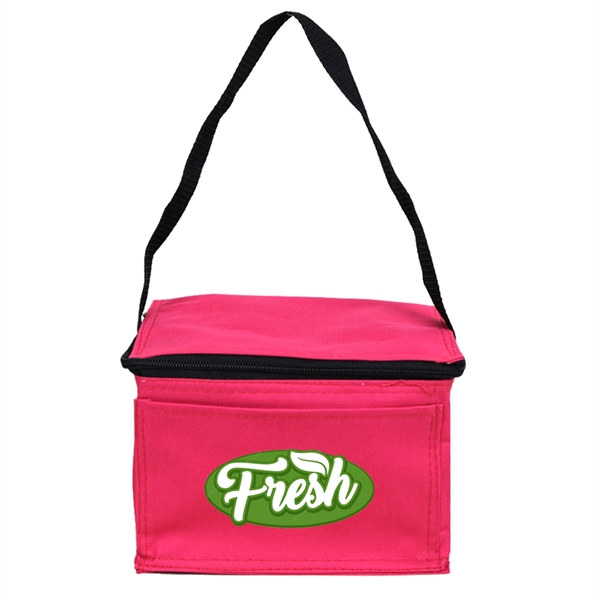 8" x 6" x 6" PEVA-lined 6-can cooler bag with zipper... from ASI 37980 Bagworld