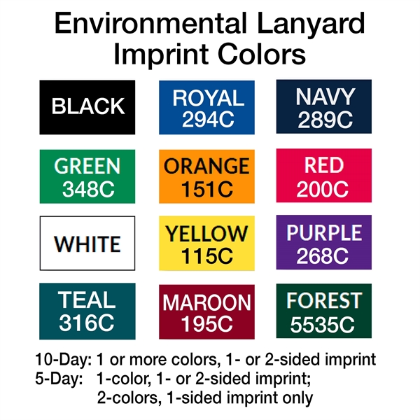 Sustainable custom silkscreen lanyard is strong and durable, yet comfortable enough... from ASI 79898 Promovision / PROMOVISION