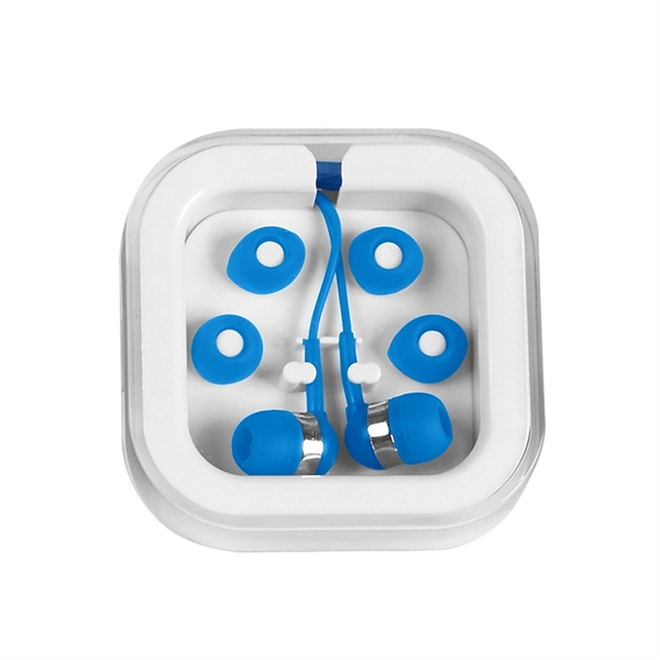 Ear Buds in Case.  Protective Plastic Travel Case.  Interchangeable... from ASI 61125 Hit Promotional Products / Hit®