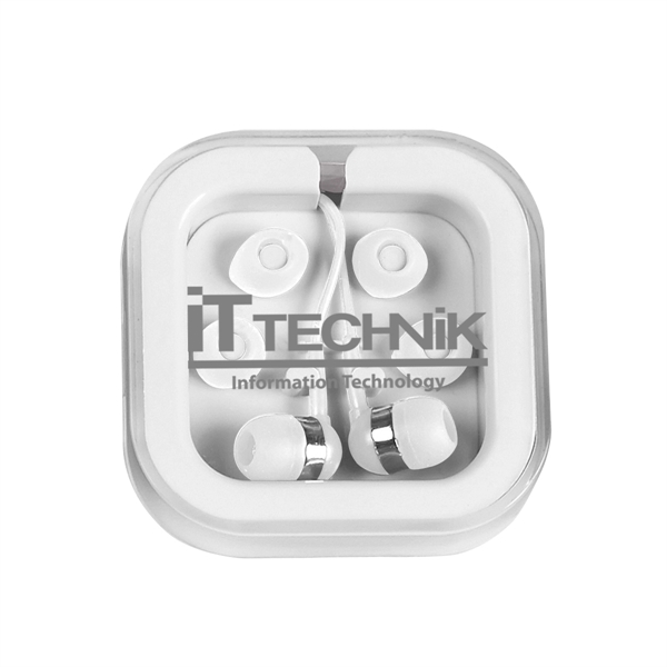 Ear Buds in Case.  Protective Plastic Travel Case.  Interchangeable... from ASI 61125 Hit Promotional Products / Hit®