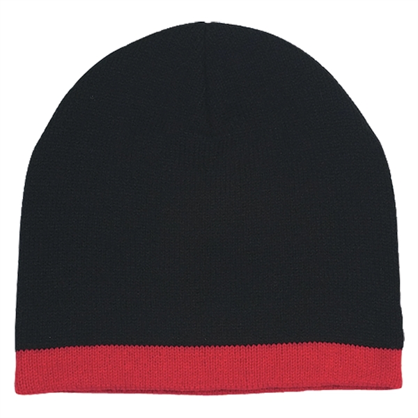 Knit Beanie with Stripe.  100% Acrylic.  One Size Fits... from ASI 61125 Hit Promotional Products / Hit®