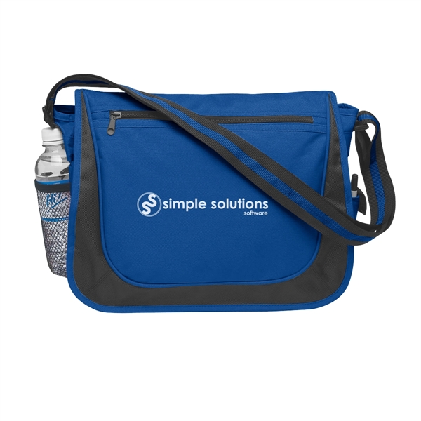 600 Denier Polyester messenger bag with matching striped handle.... from ASI 61125 Hit Promotional Products / Hit®