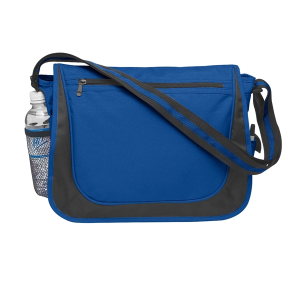 600 Denier Polyester messenger bag with matching striped handle.... from ASI 61125 Hit Promotional Products / Hit®