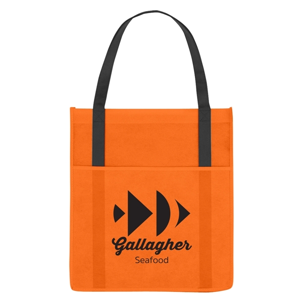 Non-Woven Shopper's Pocket Tote Bag.  Made of 80 Gram Non-Woven,... from ASI 61125 Hit Promotional Products / Hit®