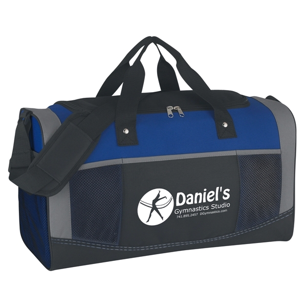 Polyester duffel bag with web carrying handles and adjustable shoulder strap.... from ASI 61125 Hit Promotional Products / Hit®