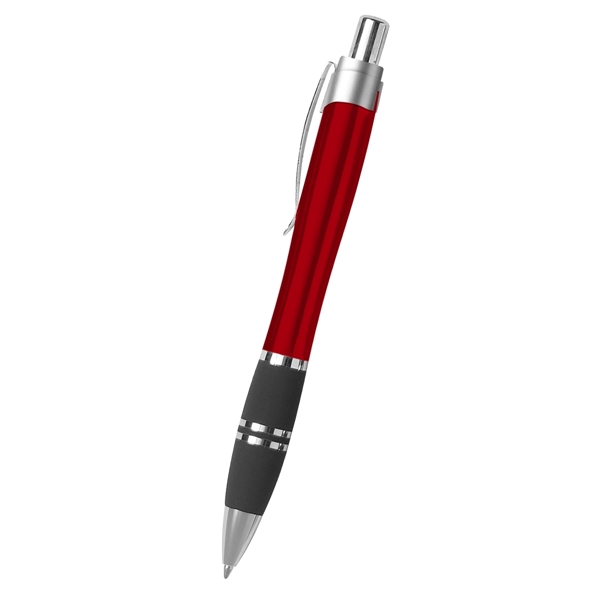 Pen with rubber grip with silver trim.... from ASI 61125 Hit Promotional Products / Hit®