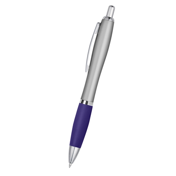 Ballpoint pen with plunger action and rubberized grip.... from ASI 61125 Hit Promotional Products / Hit®