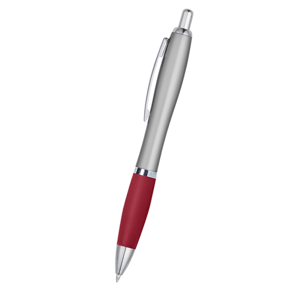 Ballpoint pen with plunger action and rubberized grip.... from ASI 61125 Hit Promotional Products / Hit®