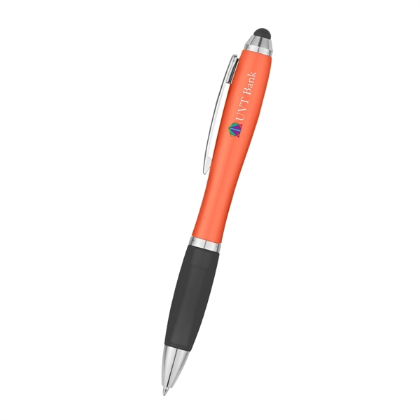 The Satin Stylus pen with stylus has twist action and a... from ASI 61125 Hit Promotional Products / Hit®