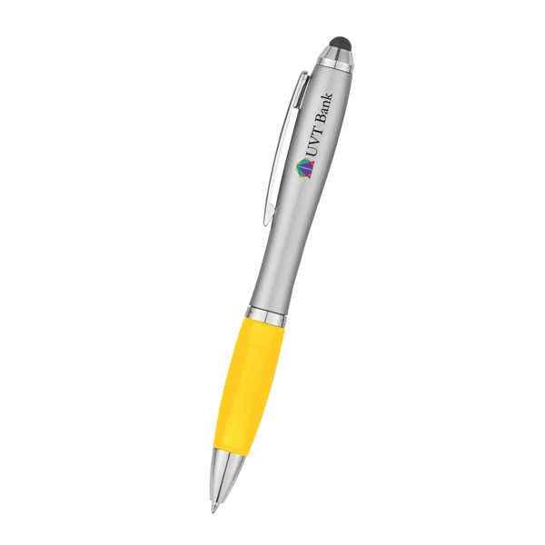 The Satin Stylus pen with stylus has twist action and a... from ASI 61125 Hit Promotional Products / Hit®