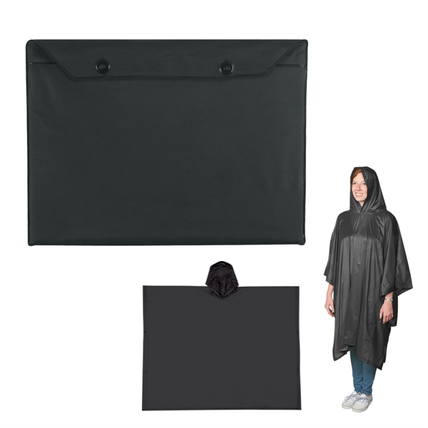 One size fits all adult poncho with plastic snap pouch.... from ASI 61125 Hit Promotional Products / Hit®