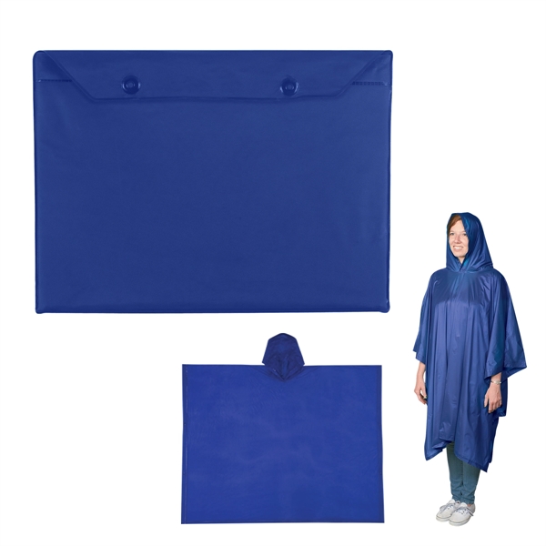 One size fits all adult poncho with plastic snap pouch.... from ASI 61125 Hit Promotional Products / Hit®