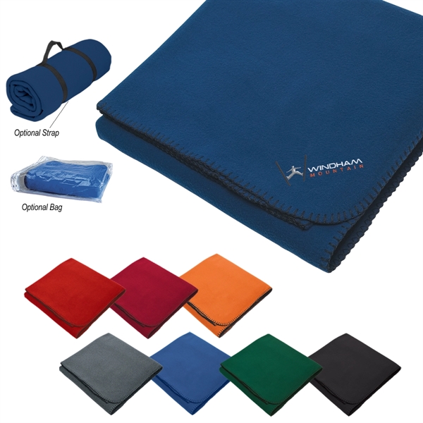 Fleece stadium blanket with whip stitch, made of 260 grams of... from ASI 61125 Hit Promotional Products / Hit®