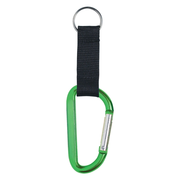 8mm Carabiner With 2 1/2" Strap And Split Ring... from ASI 61125 Hit Promotional Products / Hit®