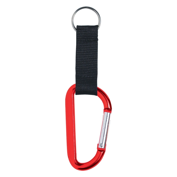 8mm Carabiner With 2 1/2" Strap And Split Ring... from ASI 61125 Hit Promotional Products / Hit®