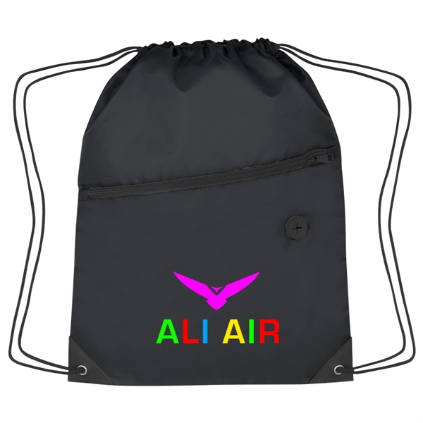Sports pack with drawstring closure and large front zippered pocket.... from ASI 61125 Hit Promotional Products / Hit®