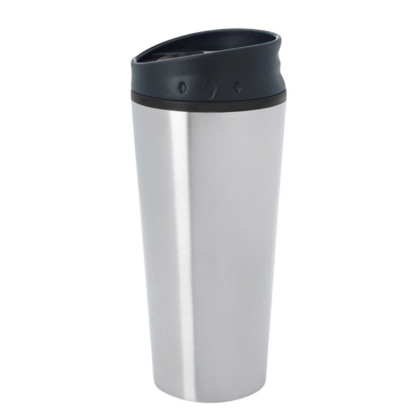 15 oz. stainless steel travel mug, black lid with colored accent.... from ASI 61125 Hit Promotional Products / Hit®