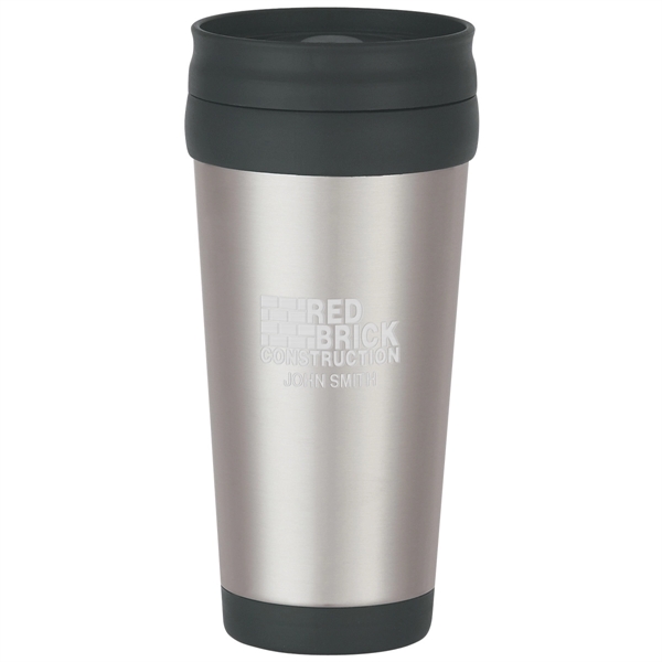 Stainless steel tumbler with slide action lid and plastic inner liner,... from ASI 61125 Hit Promotional Products / Hit®