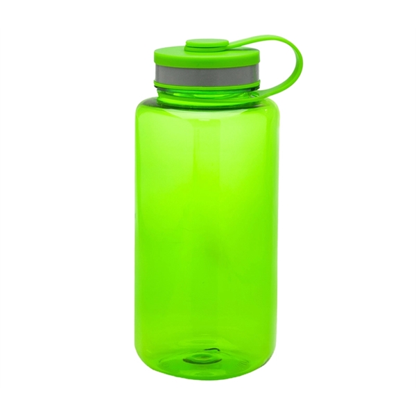 Wide-mouth plastic water bottle with 38 oz. capacity with 1c1p silkscreen... from ASI 37218 Athena Promo (tm)
