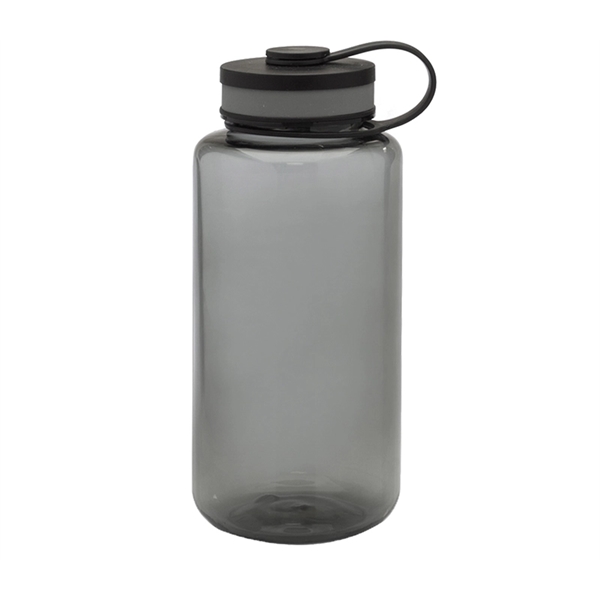 Wide-mouth plastic water bottle with 38 oz. capacity with 1c1p silkscreen... from ASI 37218 Athena Promo (tm)