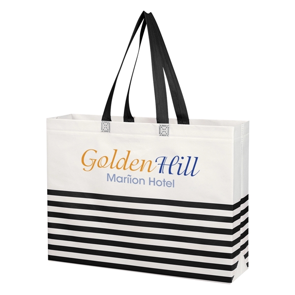 Nonwoven, coated, water resistant polypropylene tote bag with heat sealed seams... from ASI 61125 Hit Promotional Products / Hit®
