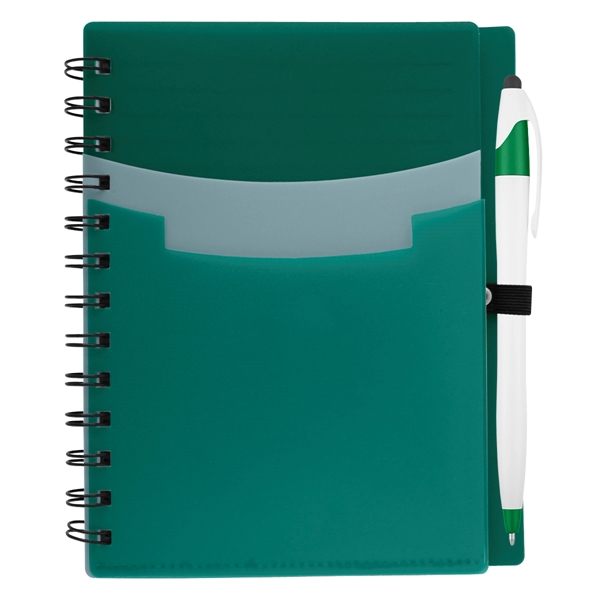 5" x 7" notebook with wire binding, 70 lined pages, polyurethane... from ASI 61125 Hit Promotional Products / Hit®