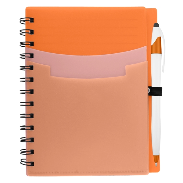5" x 7" notebook with wire binding, 70 lined pages, polyurethane... from ASI 61125 Hit Promotional Products / Hit®