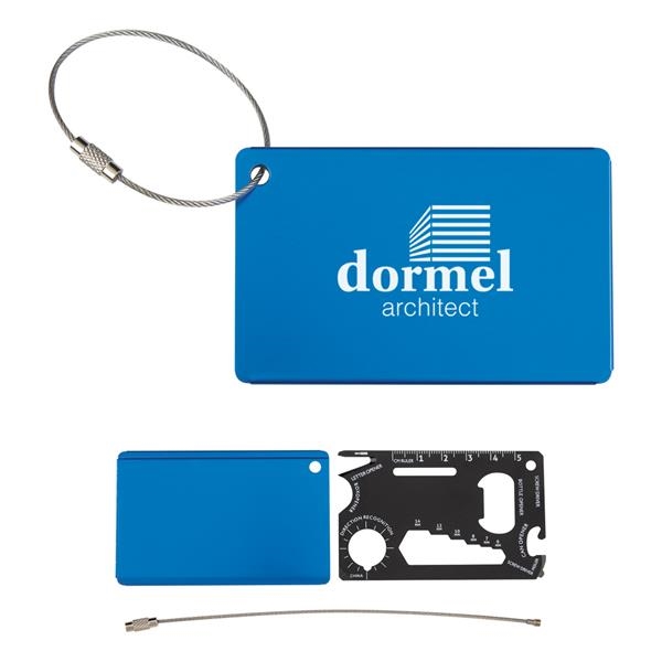 10-in-1 tool card with a protective aluminum sleeve, metal wire attachment,... from ASI 61125 Hit Promotional Products / Hit®