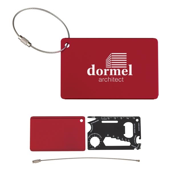 10-in-1 tool card with a protective aluminum sleeve, metal wire attachment,... from ASI 61125 Hit Promotional Products / Hit®