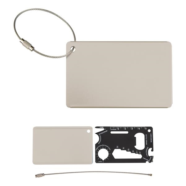 10-in-1 tool card with a protective aluminum sleeve, metal wire attachment,... from ASI 61125 Hit Promotional Products / Hit®