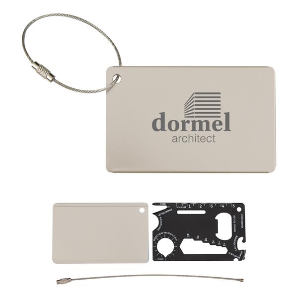 10-in-1 tool card with a protective aluminum sleeve, metal wire attachment,... from ASI 61125 Hit Promotional Products / Hit®