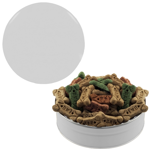 Round tin filled with dog bones.... from ASI 61125 Hit Promotional Products / Hit®