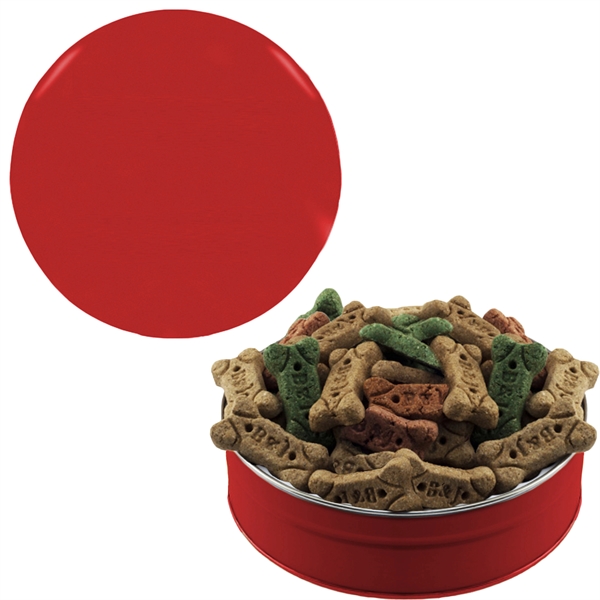 Round tin filled with dog bones.... from ASI 61125 Hit Promotional Products / Hit®