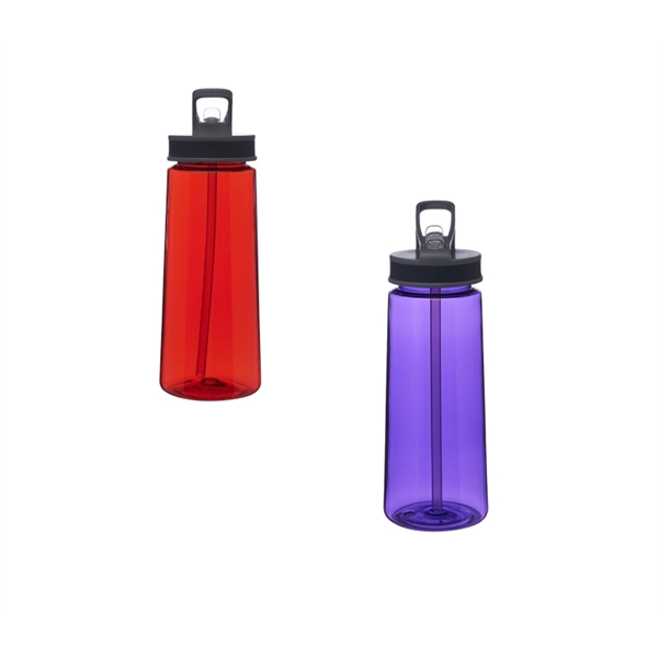 Plastic water bottle with straw 22 oz. capacity with silkscreen imprint... from ASI 37218 Athena Promo (tm)