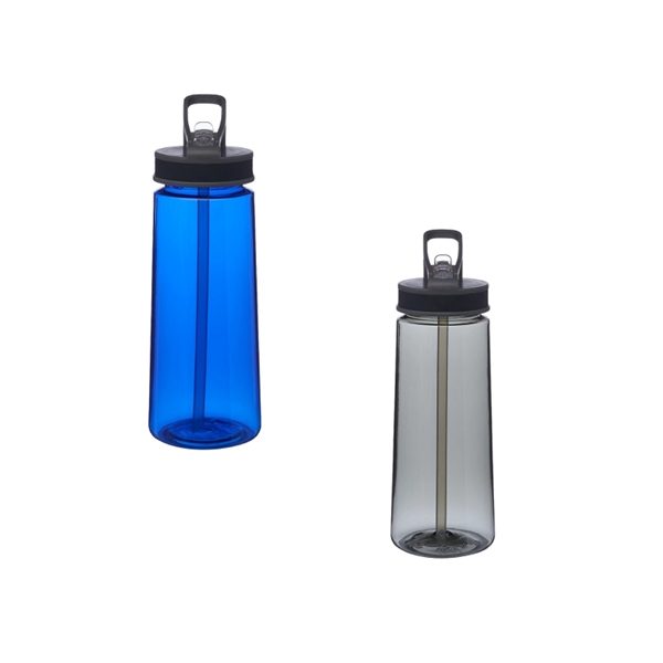 Plastic water bottle with straw 22 oz. capacity with silkscreen imprint... from ASI 37218 Athena Promo (tm)