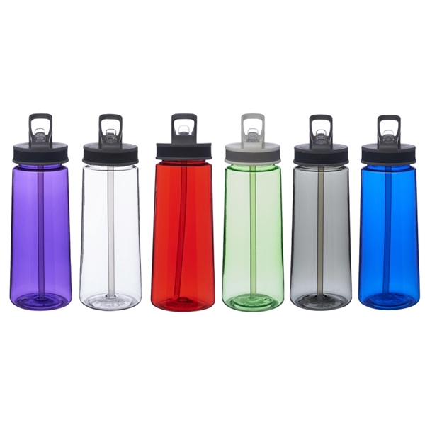 Plastic water bottle with straw 22 oz. capacity with silkscreen imprint... from ASI 37218 Athena Promo (tm)