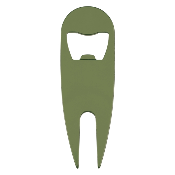 Aluminum divot fixer/bottle opener measuring 1 1/4" x 3 7/8" and... from ASI 61125 Hit Promotional Products / Hit®