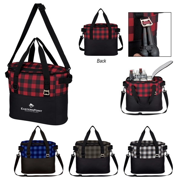 Polyester cooler bag with front pocket, adjustable shoulder strap, web carry... from ASI 61125 Hit Promotional Products / Hit®