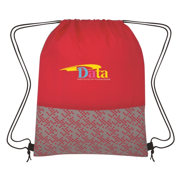 Drawstring backpack made of 210 denier polyester with a bitmap design.... from ASI 61125 Hit Promotional Products / Hit®