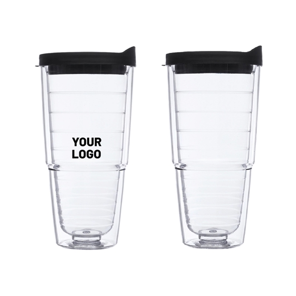 24 oz. double wall acrylic tumbler with straw plus free 1... from ASI 37218 Athena Promo (tm)