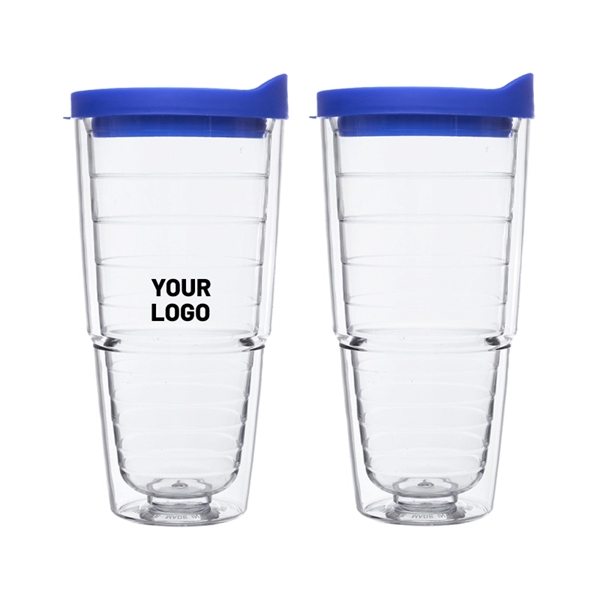 24 oz. double wall acrylic tumbler with straw plus free 1... from ASI 37218 Athena Promo (tm)