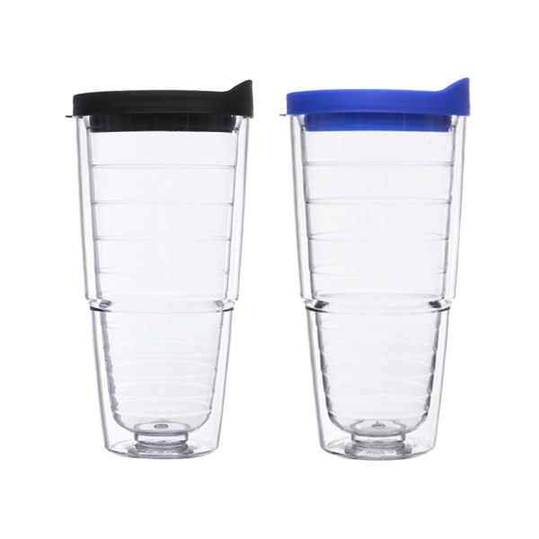 24 oz. double wall acrylic tumbler with straw plus free 1... from ASI 37218 Athena Promo (tm)