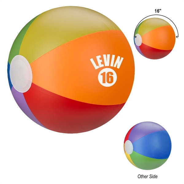 Rainbow beach ball measuring 16" for fun when bouncing at the... from ASI 61125 Hit Promotional Products / Hit®