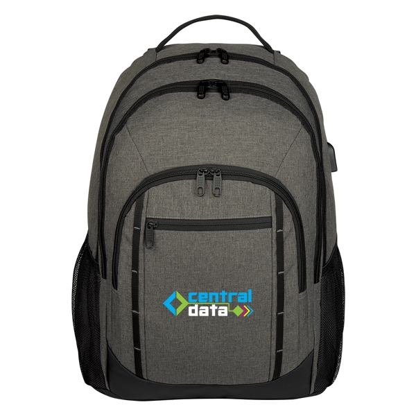 14" x 18" x 5 1/2" gray backpack made of polyester... from ASI 61125 Hit Promotional Products / Hit®