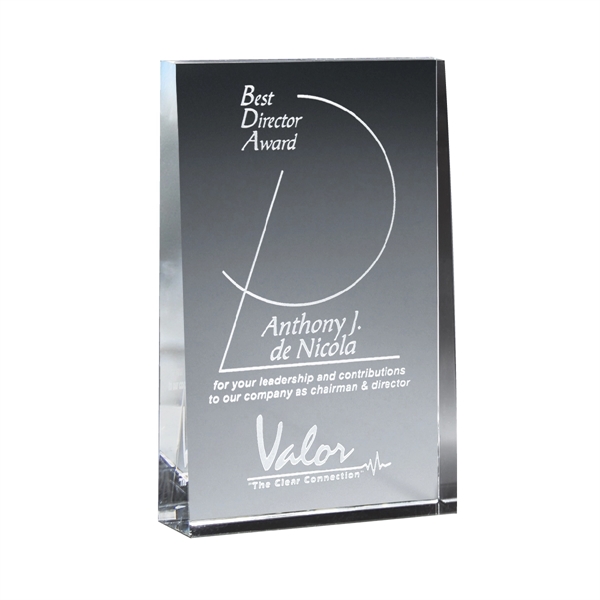 Small wedge award made of clear crystal and measuring 3" x... from ASI 61125 Hit Promotional Products / Hit®