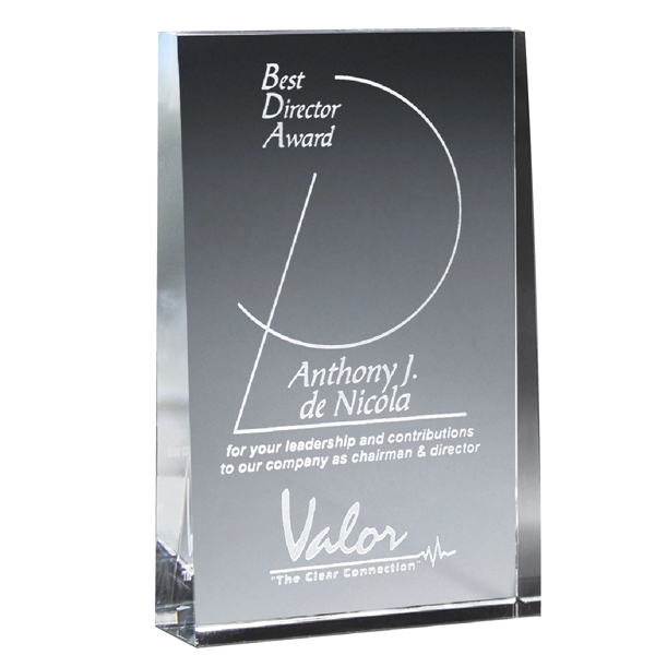 Medium wedge award made of clear crystal and measuring 4" x... from ASI 61125 Hit Promotional Products / Hit®