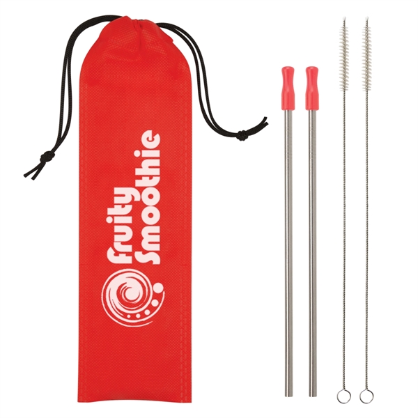 11" x 3 1/8" kit containing two stainless steel straws with... from ASI 61125 Hit Promotional Products / Hit®
